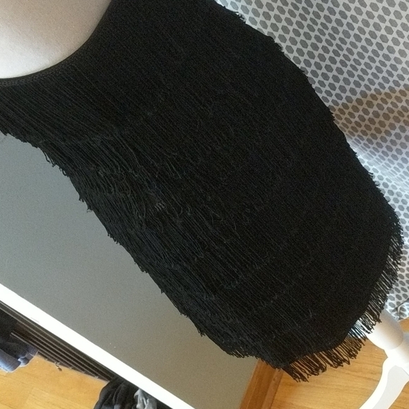 Vintage Express Black fringe dress - Picture 5 of 6